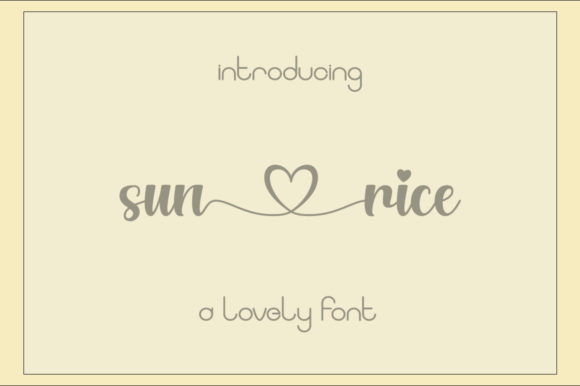 Sunrice: A Romantic Script Typeface for Editorial Design